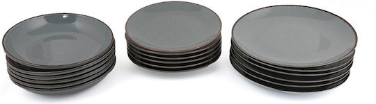 Geschirrset aus Porzellan Blau 18Stück