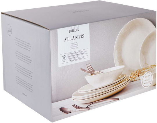 Butlers Geschirrset aus Porzellan Beige 12Stück