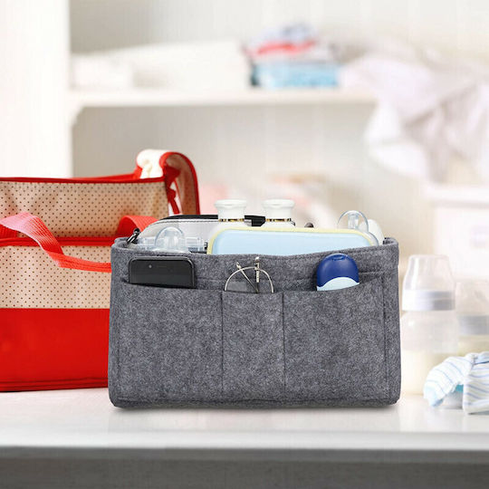 Relaxdays Storage Basket Fabric Gray 17x29x19cm 1pcs