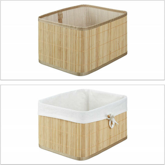 Relaxdays Aufbewahrungskorb Bamboo Beige 12.9Es 4Stück