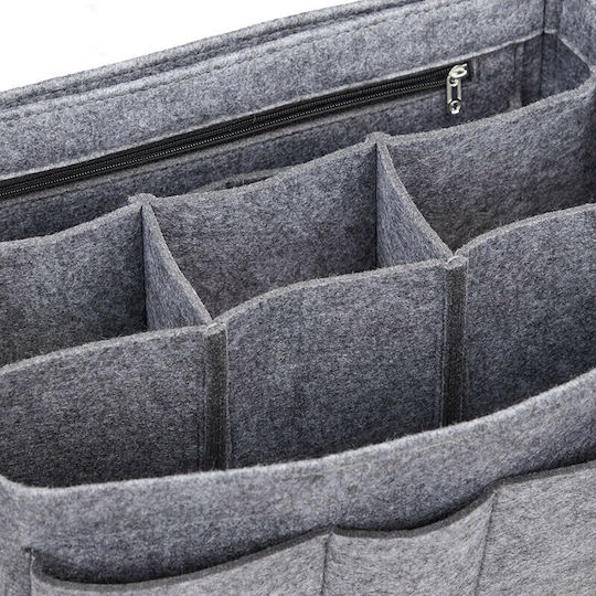 Relaxdays Storage Basket Fabric Gray 17x29x19cm 1pcs