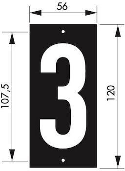 Thirard Sign with Number in White Color 12cm 00967173