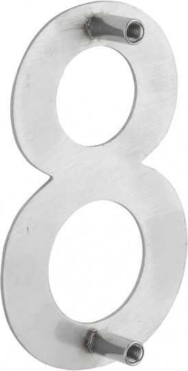 Thirard Πινακίδα με Αριθμό 8 σε Ασημί Χρώμα 10cm 00067558