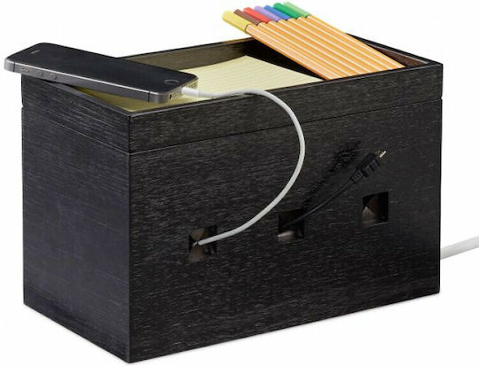 Relaxdays Cable Box Μαύρο 10024672 1τμχ