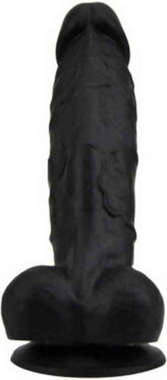Loving Joy Ρεαλιστικό Dildo με Όρχεις και Βεντούζα Μαύρο 18cm