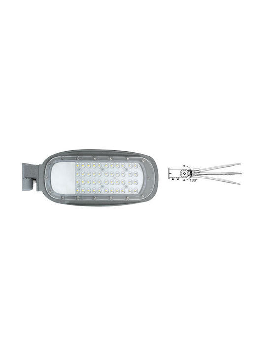 Aca Outdoor Floor Lamp LED Road 100W with Natural White Light IP66 Silver