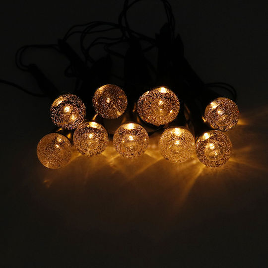 Spiked Solar Light Garland with Warm White Light IP44