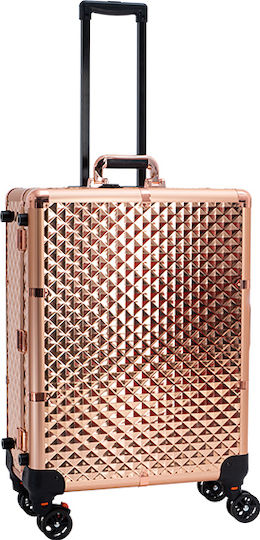 Foxy Metallic Cosmetic Case Wheeled Rose gold H45xW58xD22.5cm