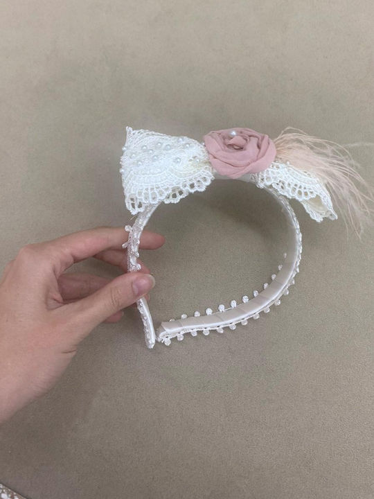 Nst Nastasia Pink Baptism Hair Accessory made of Lace