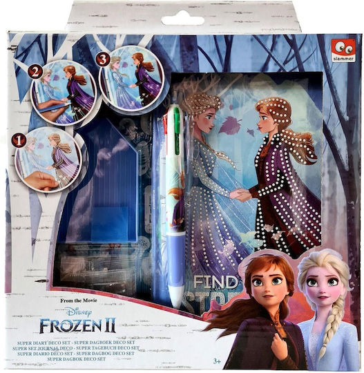 Disney Frozen Παιδικό Σετ Γραφικής Ύλης με Γόμα, Σημειωματάριο και Στυλό 7τμχ