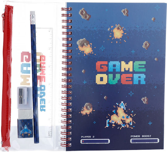 Puckator Kinder Schreibwarenset mit Bleistift, Spitzer, Radiergummi, Notizbuch, Lineal und Etui