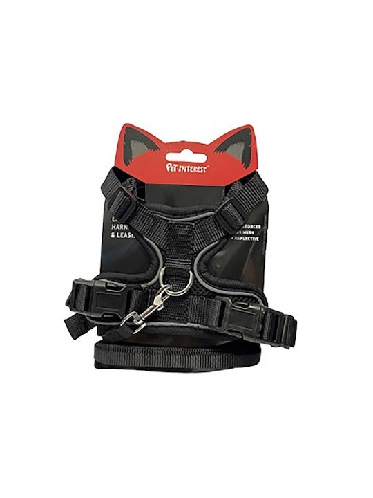 Pet Interest Cat Harness with Guide Black