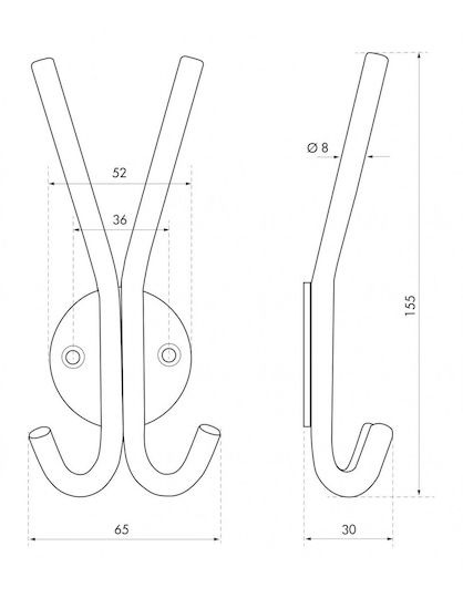 Thirard Inox 2-Hook Kitchen Hanger with Screw Silver 00067525