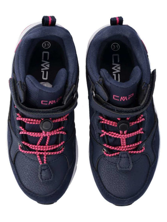 Leather Kids Boots with Velcro Blue