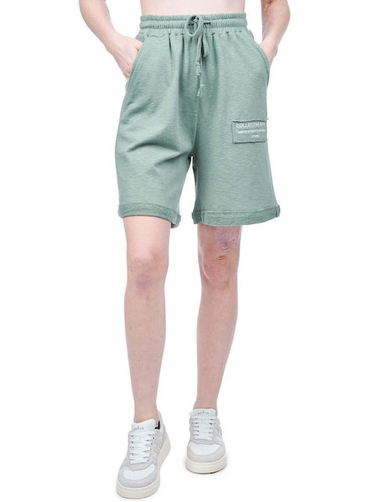 Collectiva Noir Star Women's Bermuda Shorts Green