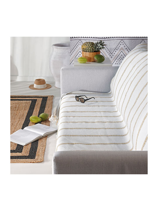Kentia Cora Ριχτάρι Διθέσιου Καναπέ 180x250εκ. 03 Off White / Yellow