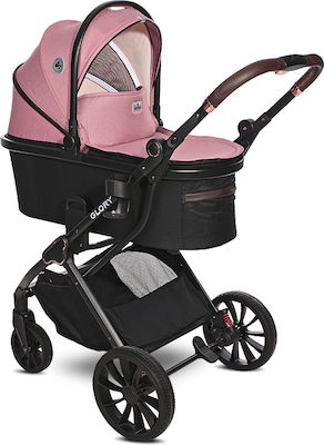 Lorelli Glory Adjustable 3 in 1 Baby Stroller Suitable for Newborn Pink 9kg