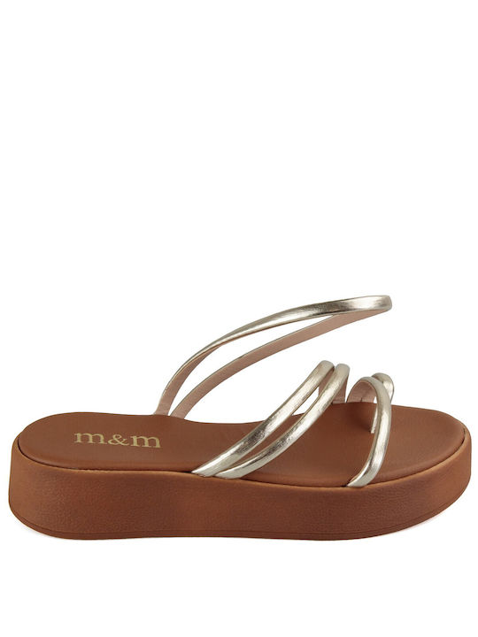 Hera Sandals Flatforms Handmade Leather Women's Sandals with Ankle Strap Gold