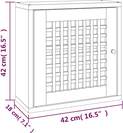 Dulap Suspendat pentru Sufragerie din Lemn Masiv de Nuc 42x18x42cm