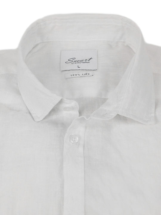 Smart & Co Men's Shirt Long Sleeve Linen White