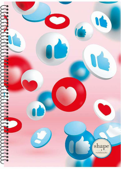 Shape Notebooks Спирал Тетрадка На райета B5 2 Теми 1бр (Различни дизайни/цветове)
