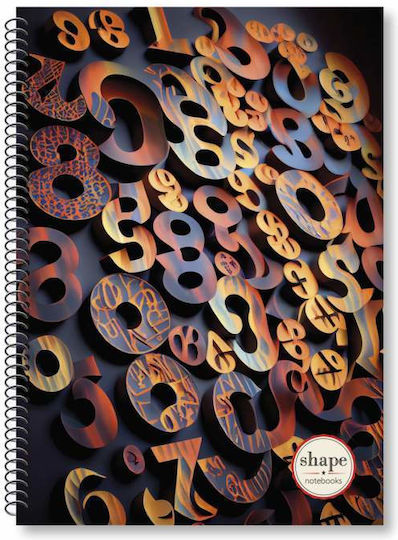 Shape Notebooks Spiral Heft Geregelt A4 2 Themen Numbers 1Stück (Μverschiedene Designs/Farben)