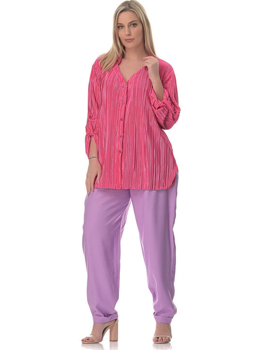 Damen Hemd Fuchsie