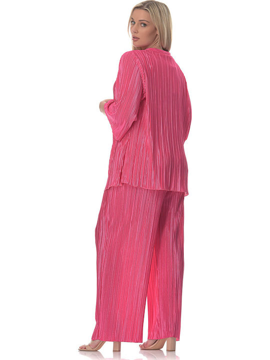 Women's Fuchsia Set with Pants in Loose Fit