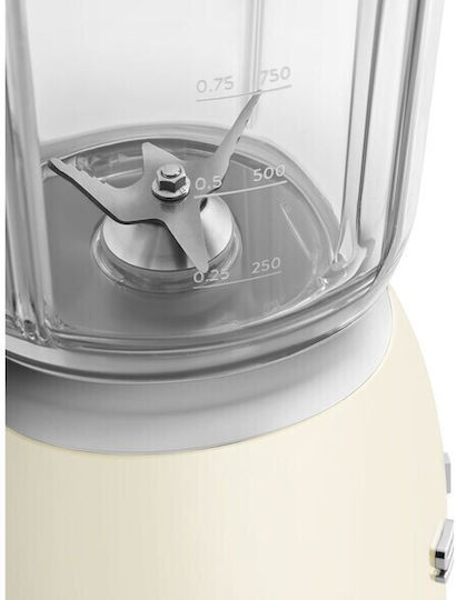 Smeg Μπλέντερ με Κανάτα Tritan 1.5 lt 800W Μπεζ BLF01CREU