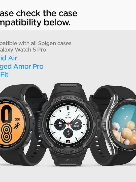 Spigen EZ Fit Tempered Glass for the Galaxy Watch 5 Pro 45mm 2pcs AGL05346