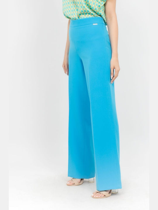 Donna Martha Women's Crepe Trousers Light Blue