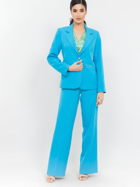 Femei Din material textil Pantaloni Albastru deschis