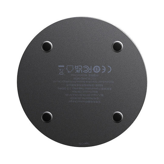 Baseus Ασύρματος Φορτιστής (Qi Pad) και Καλώδιο USB-C 15W Μαύρος (Simple 2 BS-W530)