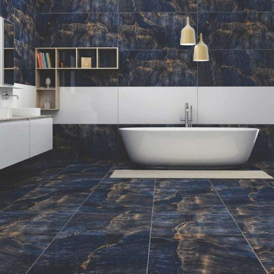 LV Granito Плочка Порцеланов Сияен 120x60см Син
