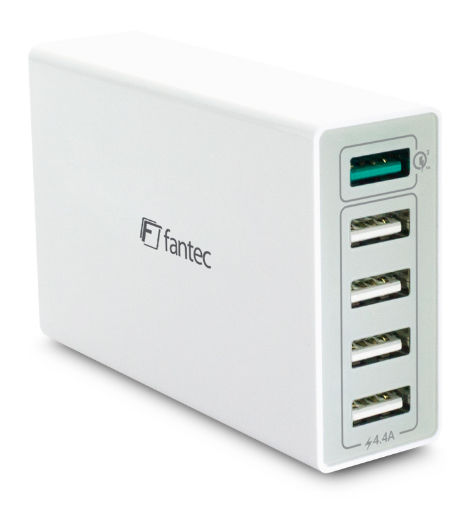 Fantec Βάση Φόρτισης με 4 Θύρες USB-A και Θύρα USB-C 40W Quick Charge 3.0 σε Λευκό χρώμα (QC3-A51)
