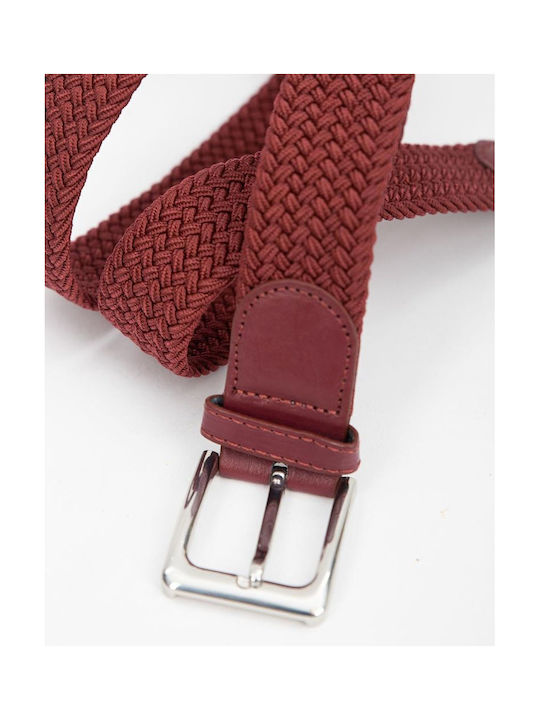 About Basics Men's Knitted Fabric Webbing Belt Belt Burgundy