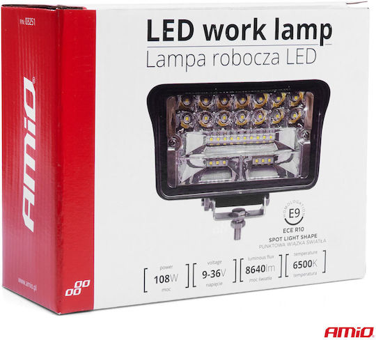 AMiO Ορθογώνιος Προβολέας Αυτοκινήτου LED Mercedes-Benz V 9 - 36V 108W 60cm 1τμχ
