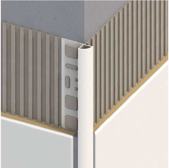Alfer Aluminium Προφίλ Πλακιδίων PVC Λευκό 250x1.95x1εκ.