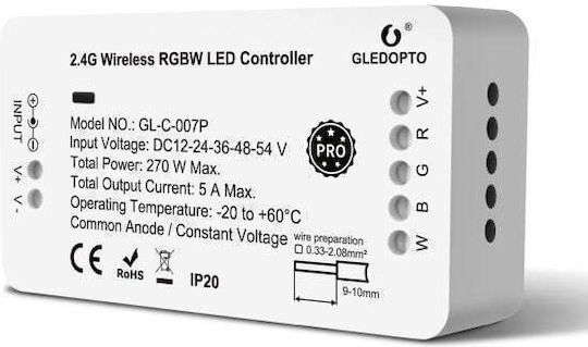 Gledopto Ασύρματο RGBW Controller Επιτοίχιο GL-C-007P