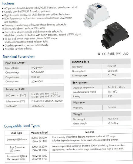 GloboStar SKYDANCE Dimmer Wall Mounted Dimmer 70672