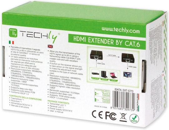 Techly IDATA EXT-E70 HDMI Extender IDATA EXT-E70