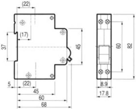Automatischer Schutzschalter 1A Zweipolig AC 03.018.0162