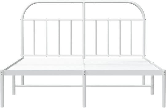 Doppelbett Aus Metall Weiß Mit Lattenrost Für Matratze 140x200cm