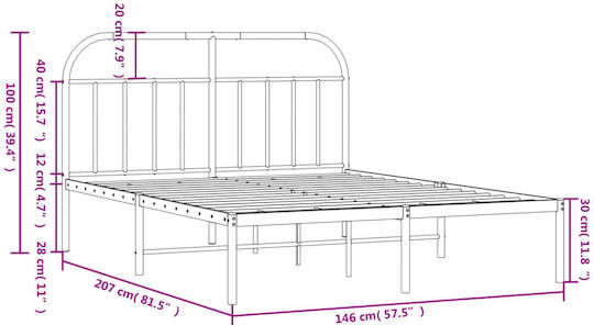 Doppelbett Aus Metall Weiß Mit Lattenrost Für Matratze 140x200cm