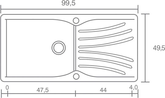 Sanitec Classic Drop-In Chiuvetă din Granit Sintetic L100xW50cm Granit Celtic Stone