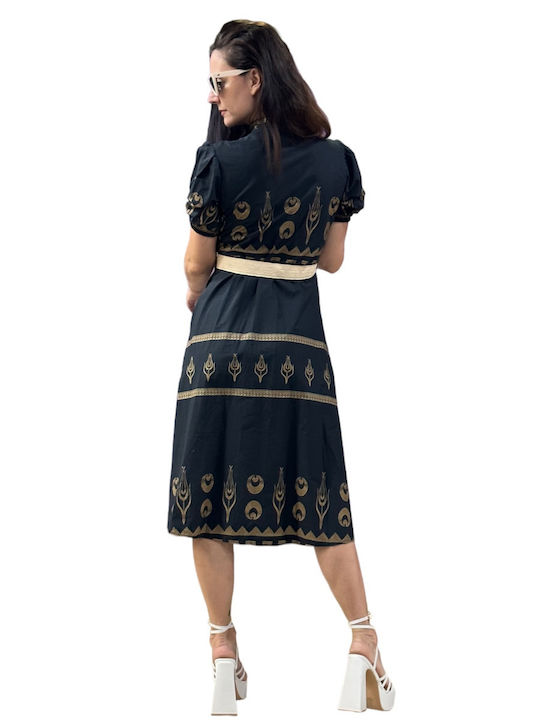 Summer Midi Evening Dress Black