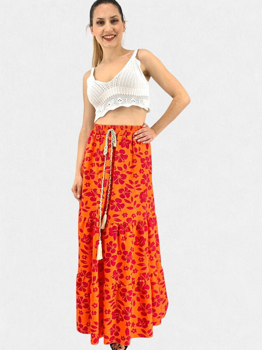 Sushi's Closet Maxi Skirt Floral in Green color