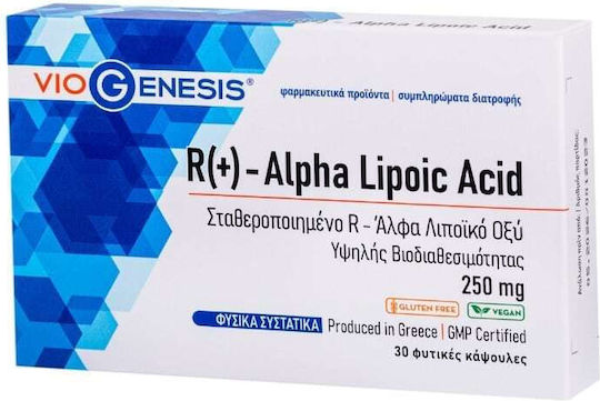 Viogenesis R + Alpha Lipoic Acid 250mg Spezielles Nahrungsergänzungsmittel 30 veg. Kappen