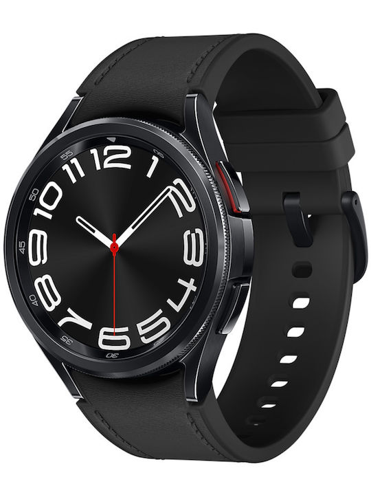 Samsung Galaxy Watch6 Classic LTE Stainless Steel 43mm Αδιάβροχο με Παλμογράφο (Μαύρο)