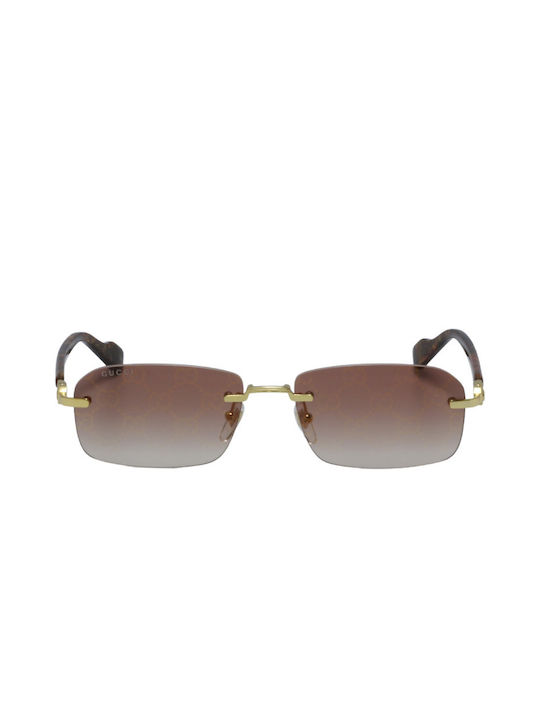 Gucci Sonnenbrillen mit Gold Rahmen und Braun Verlaufsfarbe Linse GG1221S 004